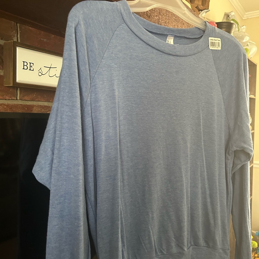 Light Blue American Apperal Long Sleeve T- Shirt